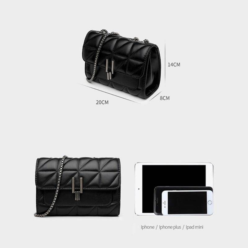 شنطة نسائية كروس بحزام سلسلة لجميع الاوقات - أسود - KSA