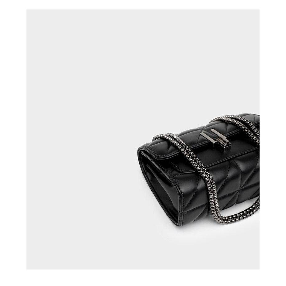 شنطة نسائية كروس بحزام سلسلة لجميع الاوقات - أسود - KSA