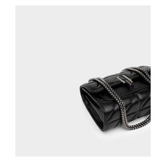 شنطة نسائية كروس بحزام سلسلة لجميع الاوقات - أسود - KSA