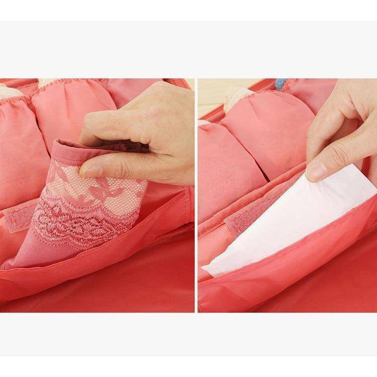 شنطة كبيرة لحفظ الملابس الداخلية بتصميم منظم - وردى - KSA