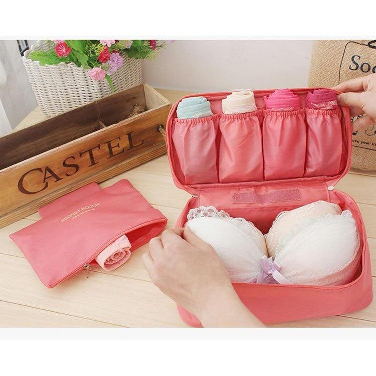 شنطة كبيرة لحفظ الملابس الداخلية بتصميم منظم - وردى - KSA