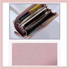 محفظة نسائية فاخر جلد مرن صغيرة الحجم بتصميم احترافي - زيتونى - KSA
