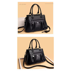 شنطة يد نسائية عصرية من الجلد المرن - أسود - KSA