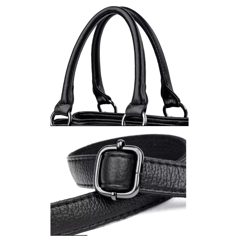 شنطة يد نسائية عصرية من الجلد المرن - أسود - KSA