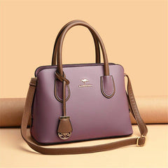 شنطة يد نسائية جلدية بإطلاله ناعمه - بنفسجي - KSA