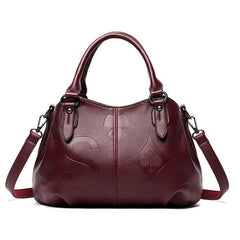 شنطة يد نسائية عصرية من الجلد المرن - عنابي - KSA