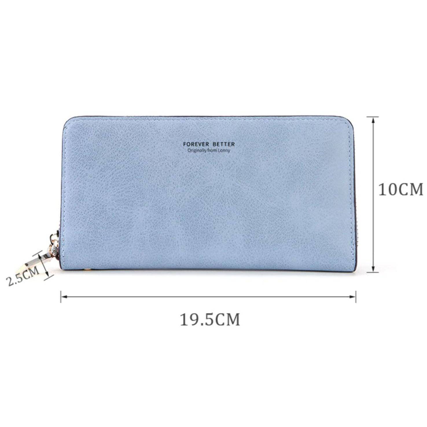 محفظة نسائية صغيرة من الجلد بتصميم طولي ساحر - وردى - KSA