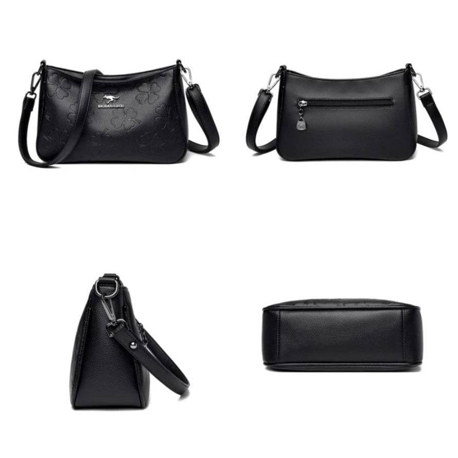 حقيبة كتف باللون الأحمر الداكن (النبيتي) أنيقة الشكل وبحزام طويل - KSA