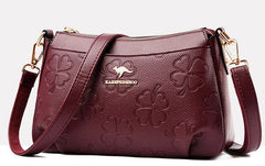 حقيبة كتف باللون الأحمر الداكن (النبيتي) أنيقة الشكل وبحزام طويل - KSA