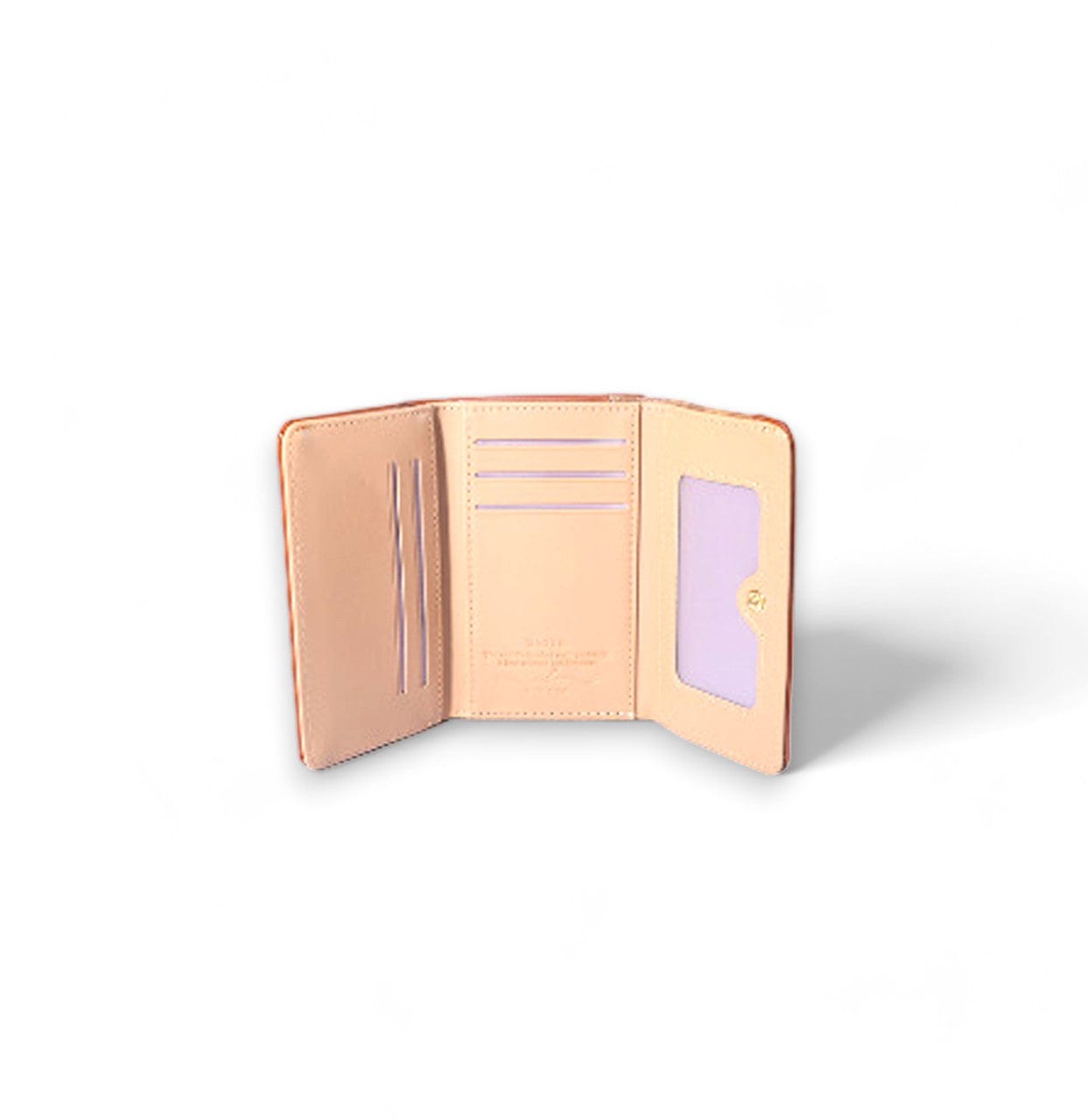 محفظة نسائية متوسطة الحجم باللون البنى الفاتح بزخرفة خارجية مميزة - KSA