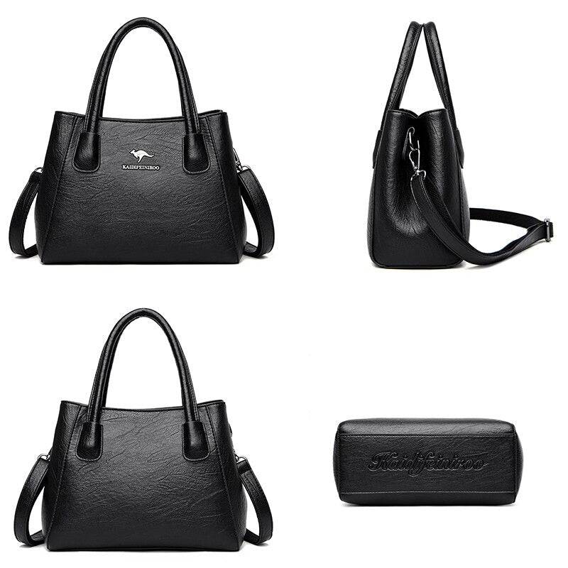 شنطة يد نسائية صغيرة من الجلد بتصميم كلاسيكي رقيق - عنابي - KSA