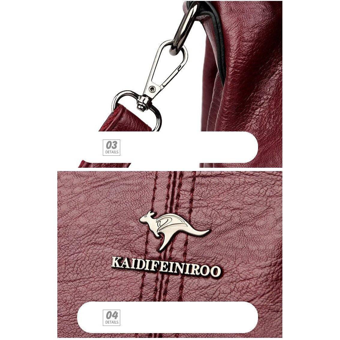 شنطة يد نسائية جلدية فاخرة بتصميم أنيق وعصري - بني - KSA