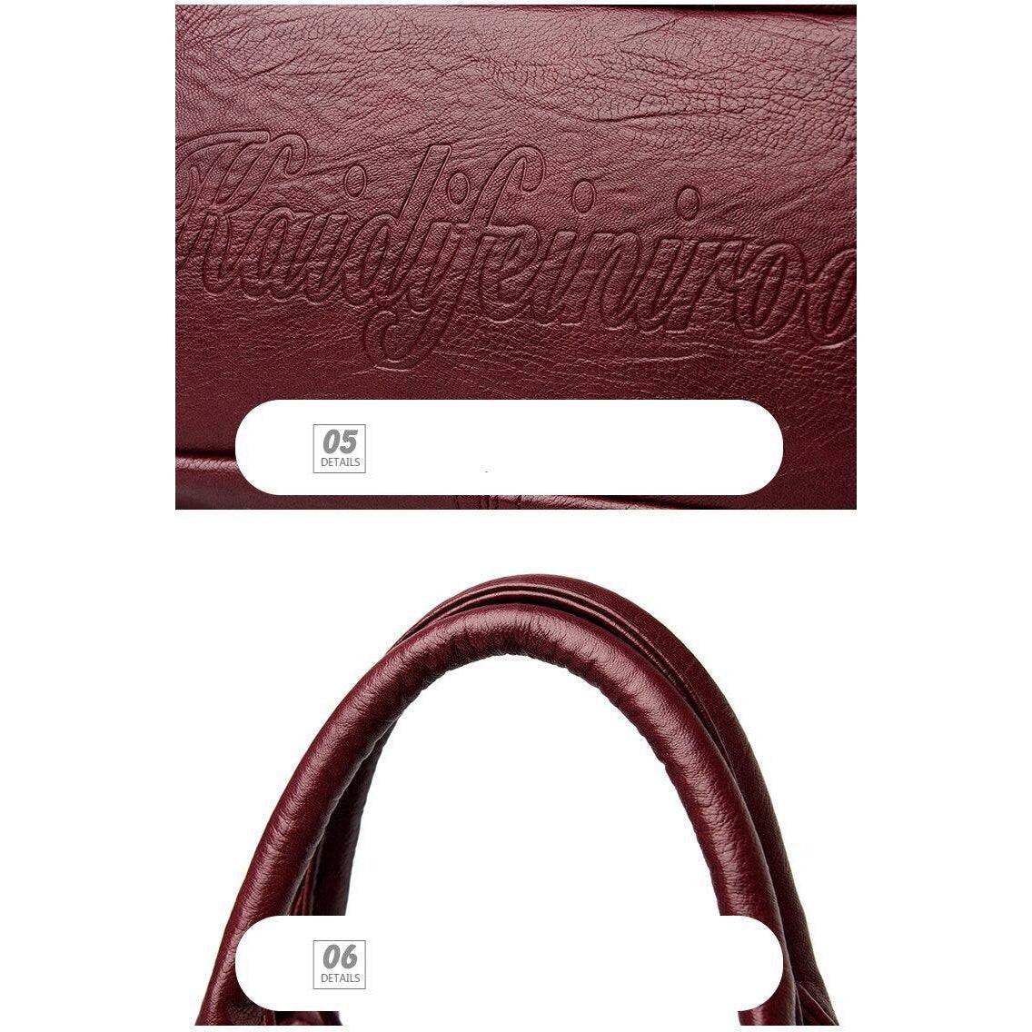 شنطة يد نسائية جلدية فاخرة بتصميم أنيق وعصري - بني - KSA