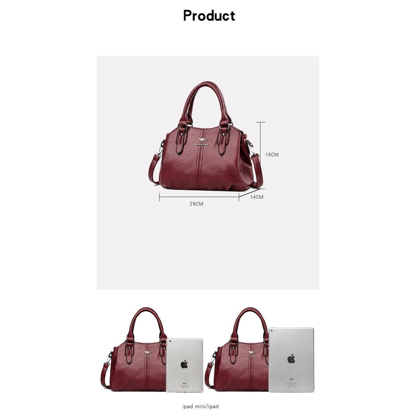 شنطة يد نسائية جلدية فاخرة بتصميم أنيق وعصري - بني - KSA