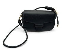 حقيبة كتف نسائية باللون الاسود مستطيلة و صغيرة الحجم بتصميم بسيط ومساحة داخلية مناسبة - KSA