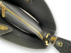 حقيبة نسائية باللون الاسود مستطيلة الشكل بيد طويلة وحزام طويل للكتف - KSA