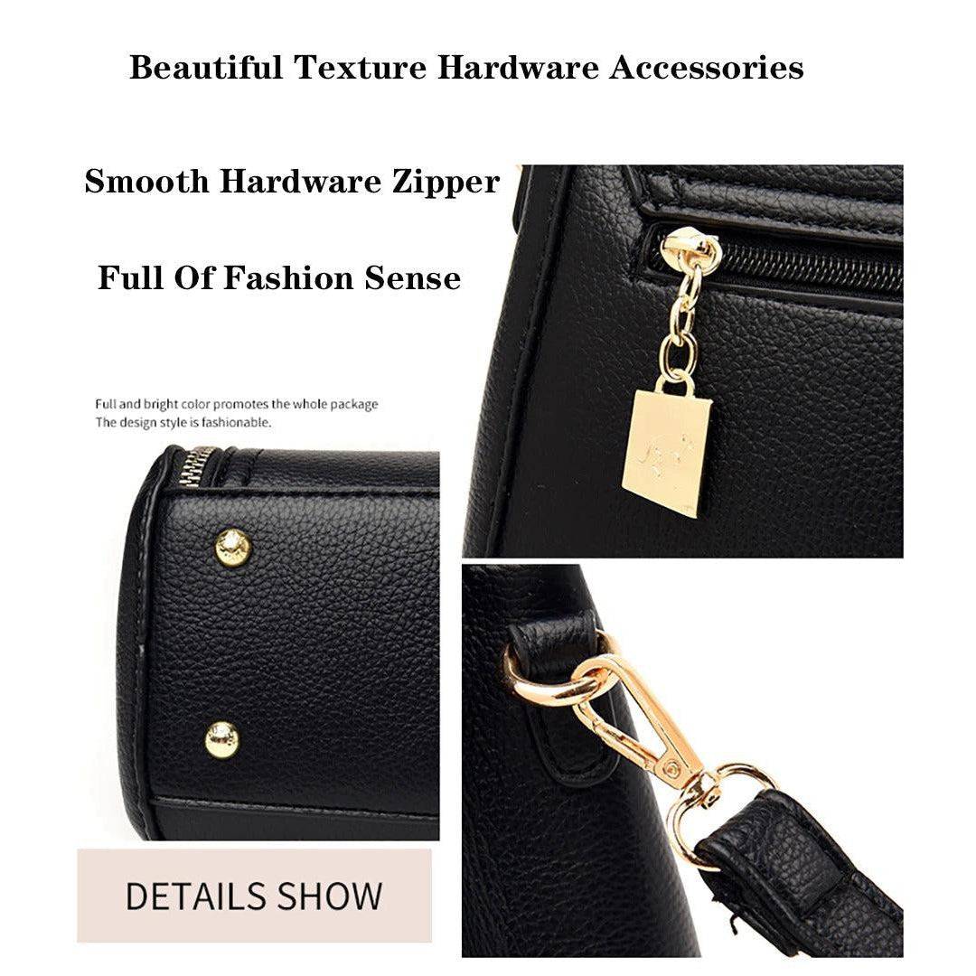 شنطة كروس بودي نسائية جلد مرن - اسود - KSA