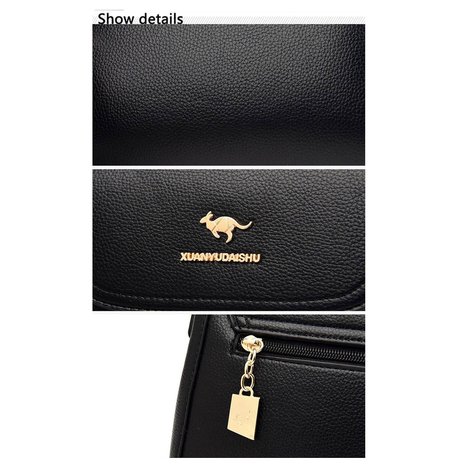 شنطة كروس بودي نسائية جلد مرن - اسود - KSA