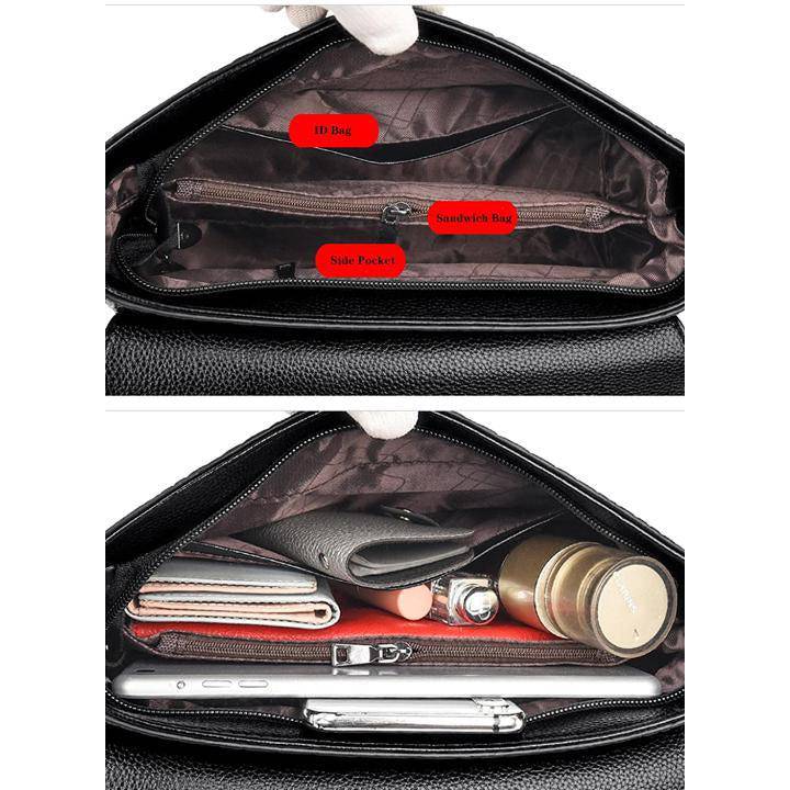 شنطة يد عملية بخامات جلدية مميزة وتصميم عصري - أسود - KSA