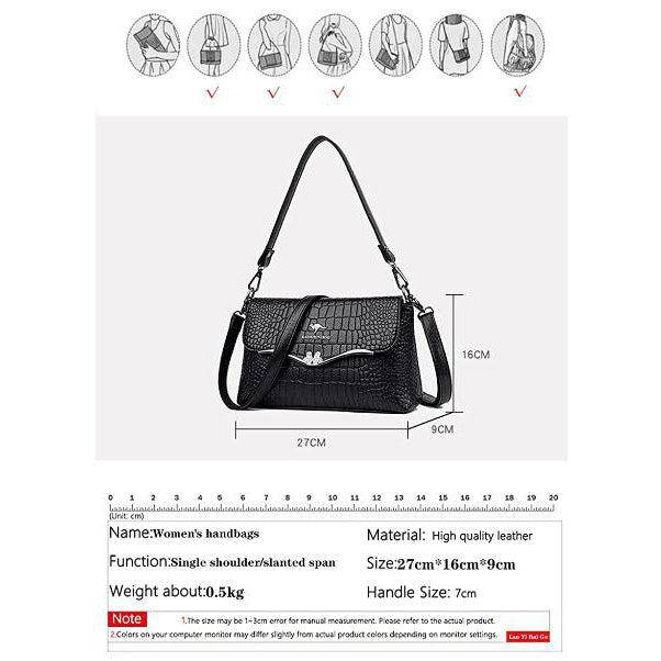 شنطة يد عملية بخامات جلدية مميزة وتصميم عصري - أسود - KSA