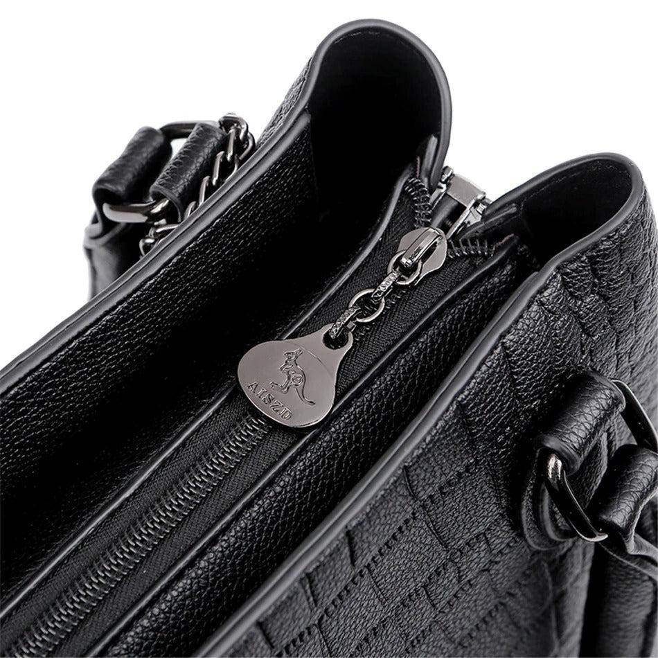 شنطة يد نسائية كبيرة جلد بتصميم فاخر ولون مريح - بيج - KSA