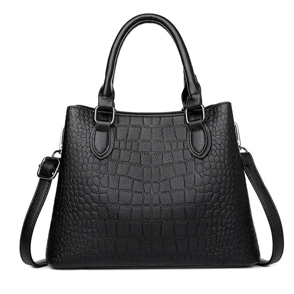 شنطة يد نسائية كبيرة جلد بتصميم فاخر ولون مريح - بيج - KSA