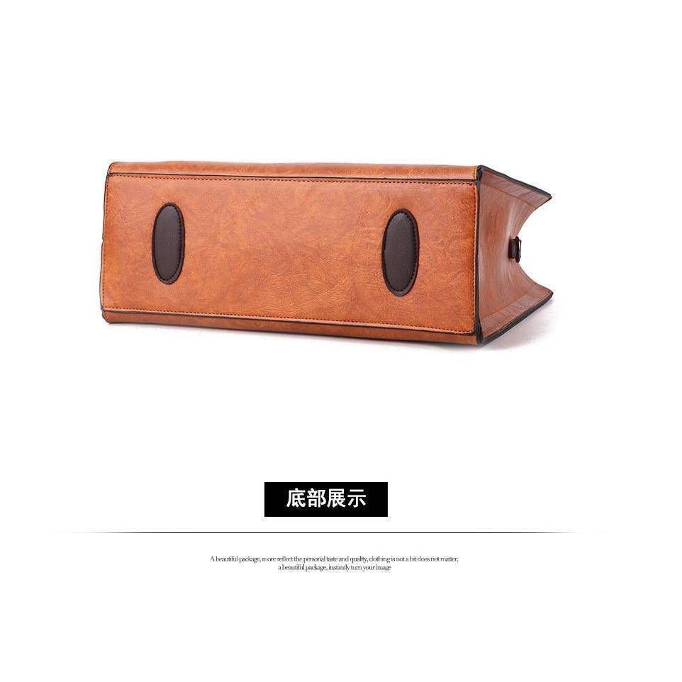 شنطة كتف نسائية من الجلد فاخرة - اسود - KSA