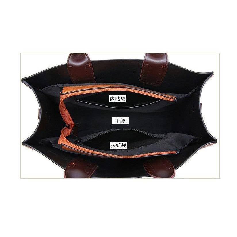 شنطة كتف نسائية من الجلد فاخرة - اسود - KSA