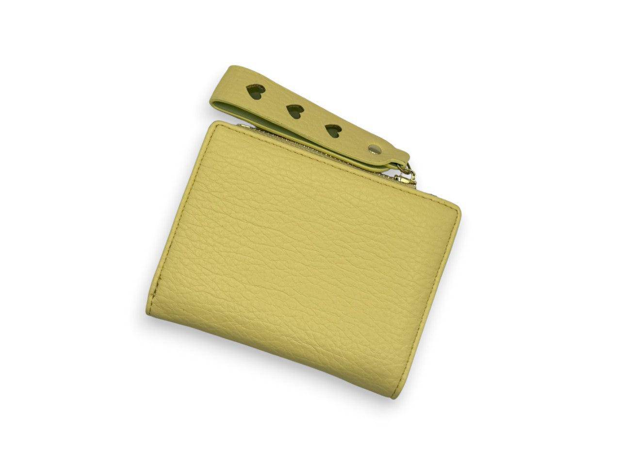 محفظة يد نسائية مستطيلة الشكل باللون الاصفر بتصميم بسيط ومميز - KSA
