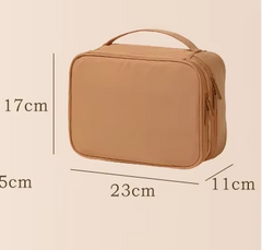 حقيبة مكياج منظمة فاخرة لون بيج ناعم - KSA