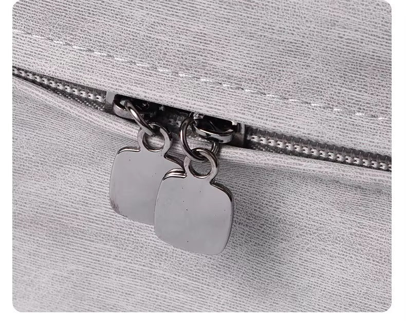 حقيبة مكياج منظمة فاخرة لون كافيه ناعم - KSA