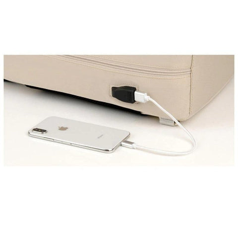 حقيبة ظهر نسائية بمخرج USB - وردي