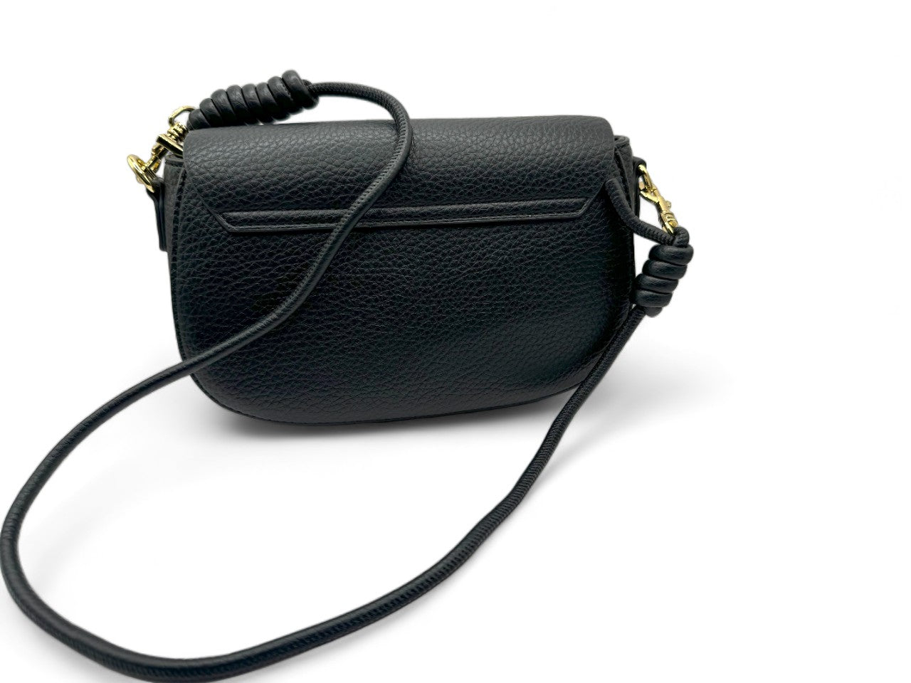 حقيبة كتف نسائية باللون الاسود مستطيلة و صغيرة الحجم بتصميم بسيط ومساحة داخلية مناسبة - KSA