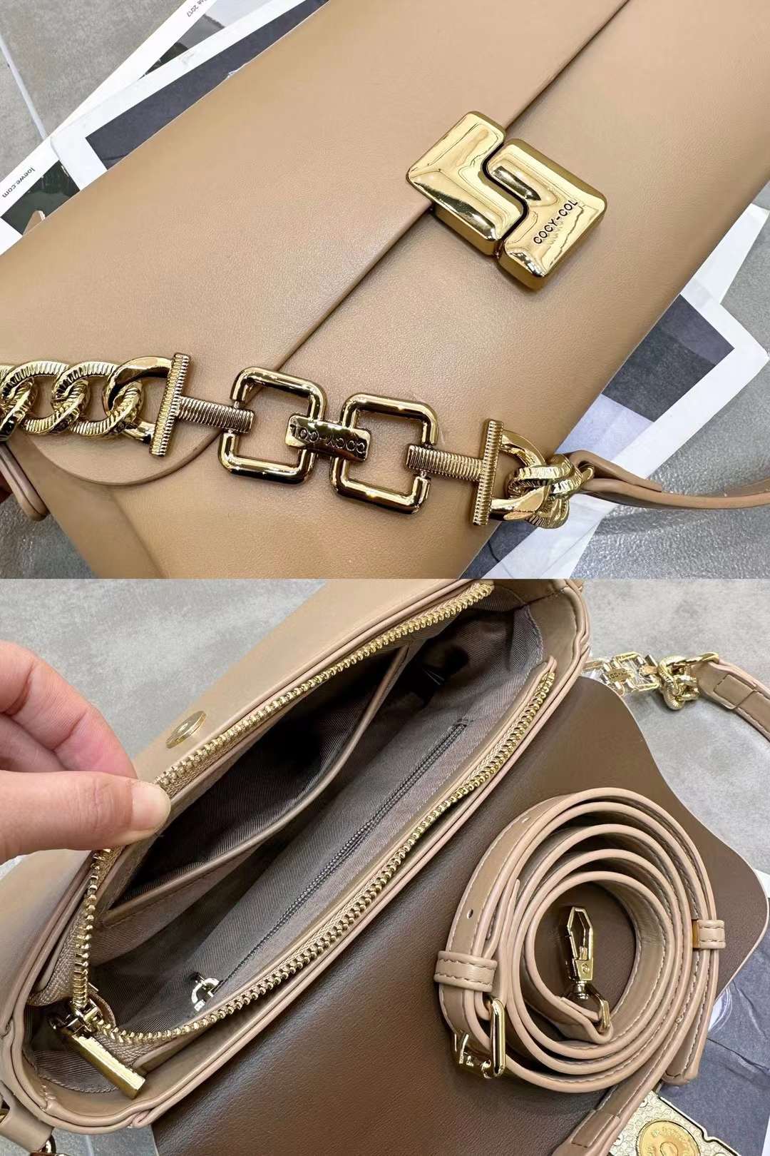 حقيبة كروس بودي عملية صغيرة الحجم باللون الوردى