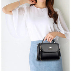 شنطة كروس بودي نسائية جلد مرن - أسود