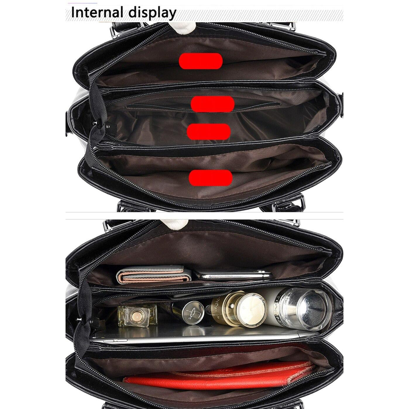 شنطة يد نسائية عصرية من الجلد المرن - بني