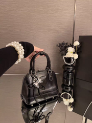 حقيبة يد نسائية صغيرة الحجم تصميم دوم لون اسود - KSA