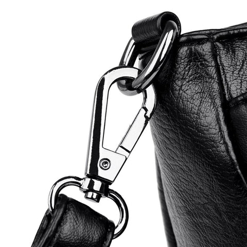 حقيبة يد جلد صغيرة بتصميم احترافي وراقي - أسود